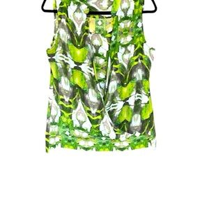 Alfani abstract floral two layer top,Size 12 P,Silky hand,photo measurements